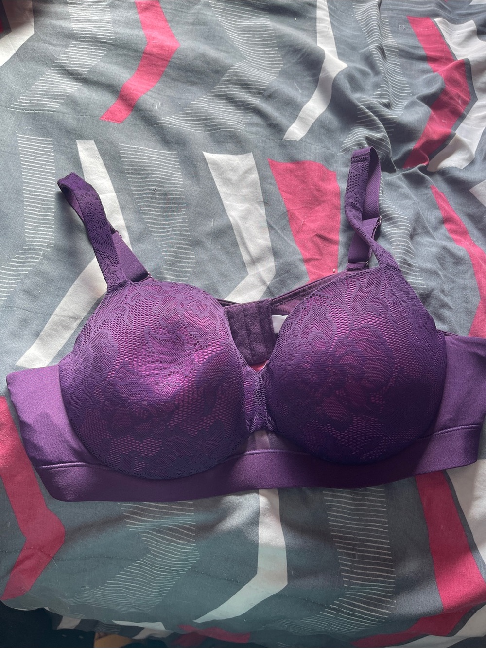 Cacique Purple Lace Full-Coverage Bra